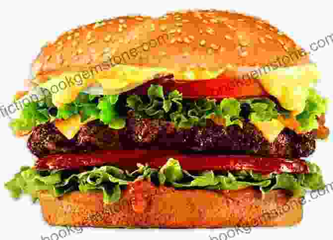 A Beef Patty Hamburger With Cheese, Lettuce, Tomato, And Onion 100 Step By Step Adorable Food Cartoons (How To Draw)
