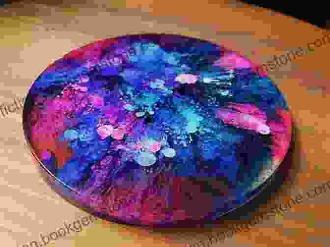 A Close Up Of An Alcohol Ink Coaster With Intricate Patterns And Vibrant Colors Cool Projects Using Alcohol Inks: Alcohol Ink Ideas And Crafts For Everyone: Crafts With Alcohol Inks