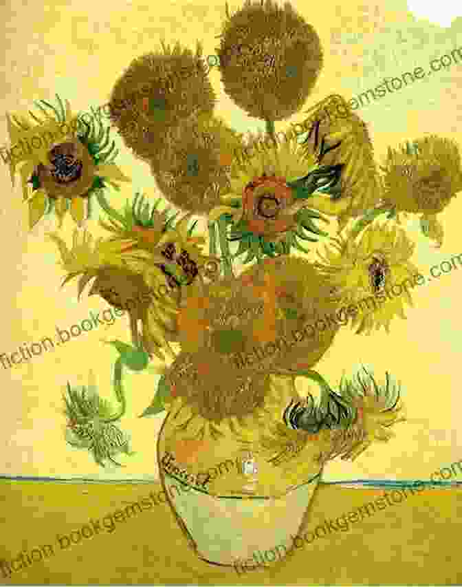 A Close Up Of Van Gogh's Iconic Sunflower Painting, Showcasing The Vibrant Yellow Petals And Bold Brushstrokes Reflections Of Sunflowers (The Sunflowers Trilogy 3)