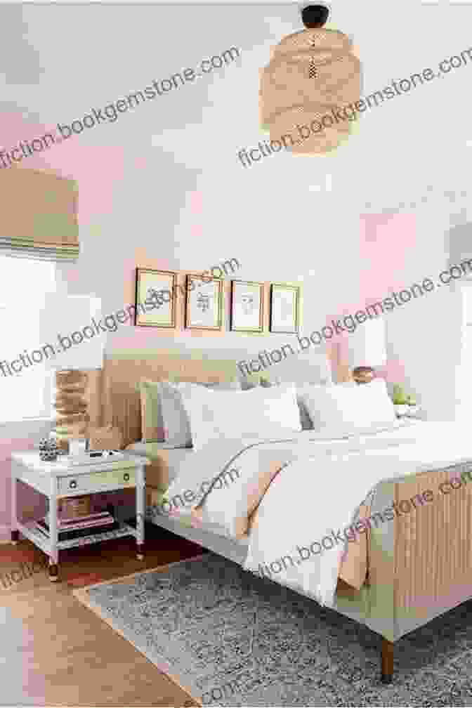 A Serene Bedroom With A Soft Pink And White Color Scheme, A Tufted Headboard, And A Plush Rug Pantone: 35 Inspirational Color Palettes For The Home (Pantone Deck)