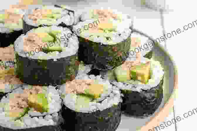 A Sushi Roll With Tuna, Avocado, And Cucumber 100 Step By Step Adorable Food Cartoons (How To Draw)