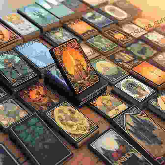 An Assortment Of Tarot And Divination Cards, Each With Intricate Designs And Symbols, Arranged On A Dark Background. Tarot And Divination Cards: A Visual Archive