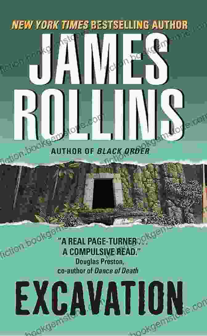 Excavation James Rollins Book Cover With A Diver Exploring An Underwater Cave. Excavation James Rollins