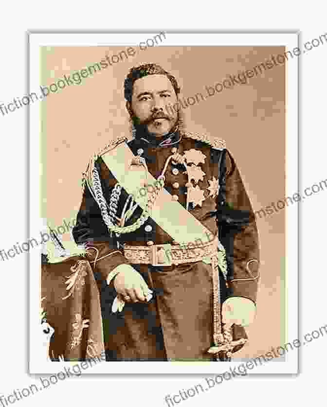 King Kalākaua On His Round The World Tour In 1881, Wearing A Formal Suit And Surrounded By A Group Of People. King Kalakauas Tour Round The World: A Sketch Of Incidents Of Travel With A Map Of The Hawaiian Islands