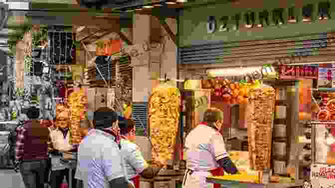 Vibrant Display Of Turkish Street Food, Including Kebabs, Simit, And Turkish Delight. For 91 Days In Istanbul Michael Powell