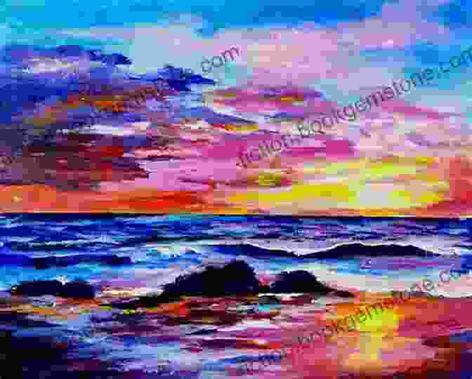 Vibrant Sunset Painted With Acrylics Playing With Paints Acrylics